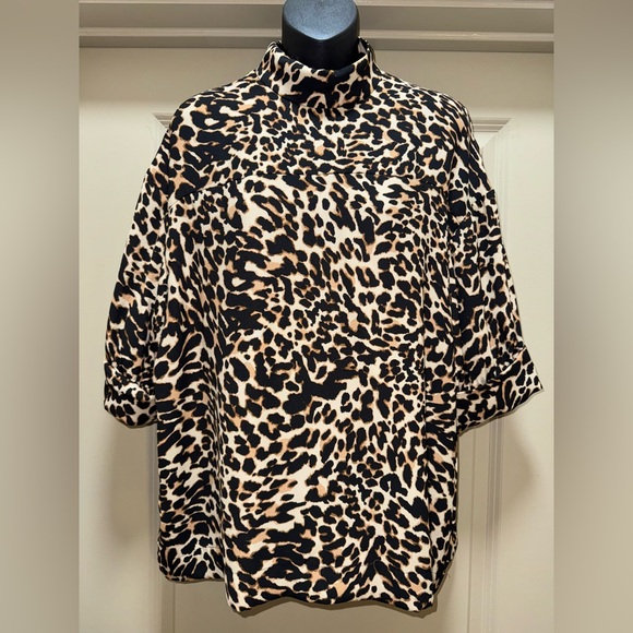 ZARA Animal Print Oversized Blouse size L - Picture 11 of 16